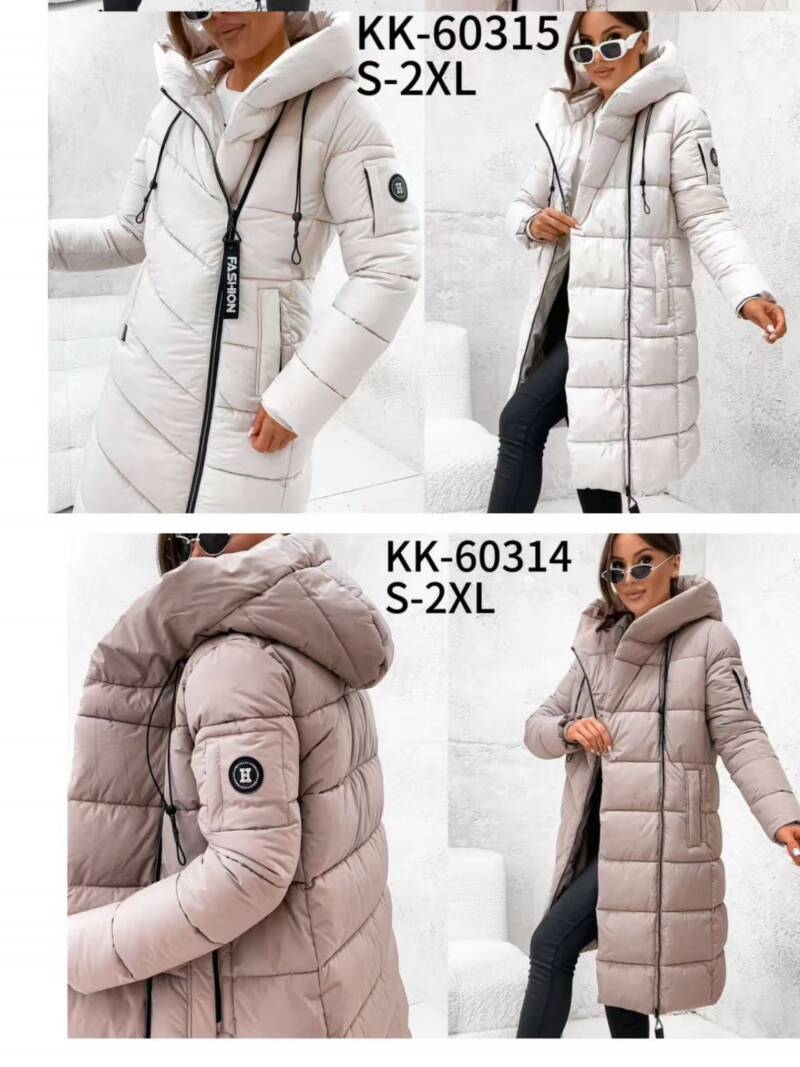 Plaszcze damkie zimowe Roz S-2XL, 1 Kolor Paczka 5 szt